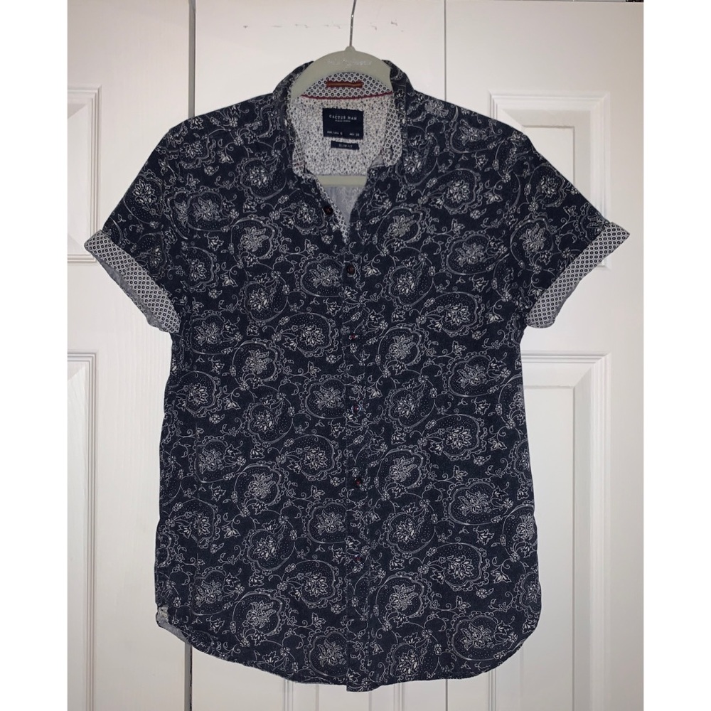Bandana Print Casual Button-Down